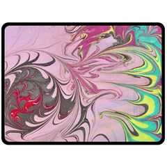 Petals With Marbling Fleece Blanket (large)  by kaleidomarblingart