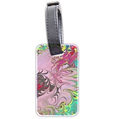 Petals With Marbling Luggage Tag (two Sides) by kaleidomarblingart