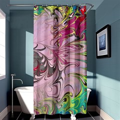 Petals With Marbling Shower Curtain 36  X 72  (stall)  by kaleidomarblingart