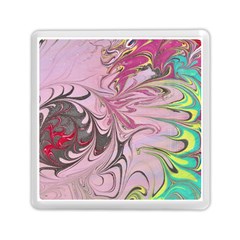 Petals With Marbling Memory Card Reader (square) by kaleidomarblingart