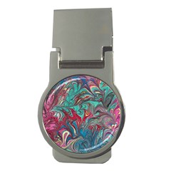 Psychedelic Marbling Patterns Iv Money Clips (round)  by kaleidomarblingart