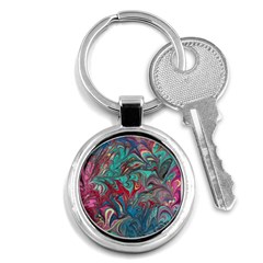 Psychedelic Marbling Patterns Iv Key Chain (round) by kaleidomarblingart