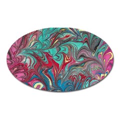 Psychedelic Marbling Patterns Iv Oval Magnet by kaleidomarblingart