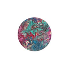 Psychedelic Marbling Patterns Iv Golf Ball Marker by kaleidomarblingart