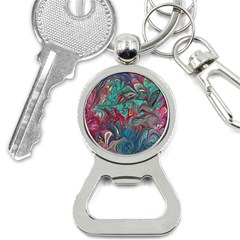 Psychedelic Marbling Patterns Iv Bottle Opener Key Chain by kaleidomarblingart