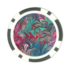 Psychedelic Marbling Patterns Iv Poker Chip Card Guard (10 Pack) by kaleidomarblingart