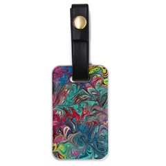 Psychedelic Marbling Patterns Iv Luggage Tag (one Side) by kaleidomarblingart