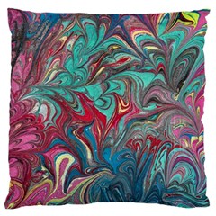 Psychedelic Marbling Patterns Iv Large Cushion Case (one Side) by kaleidomarblingart