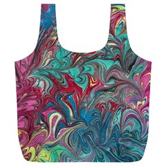 Psychedelic Marbling Patterns Iv Full Print Recycle Bag (xl) by kaleidomarblingart