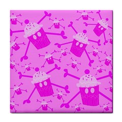 Cccartonnslogobg7 Cupycakescollage11pinknewbkgrd* Jokerscullzzz7117 Logohotpinkpattern Tile Coaster by DayDreamersBoutique