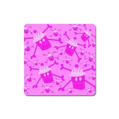 Cccartonnslogobg7 Cupycakescollage11pinknewbkgrd* Jokerscullzzz7117 Logohotpinkpattern Square Magnet by DayDreamersBoutique