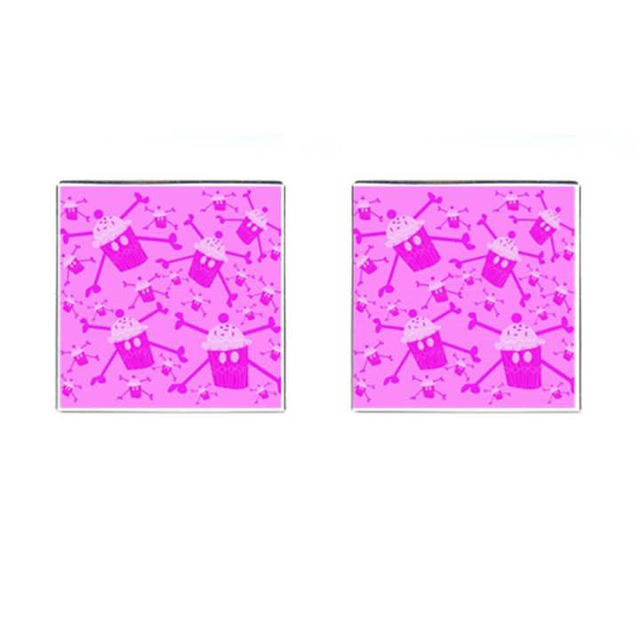 Cccartonnslogobg7 Cupycakescollage11pinknewbkgrd* Jokerscullzzz7117 Logohotpinkpattern Cufflinks (Square)