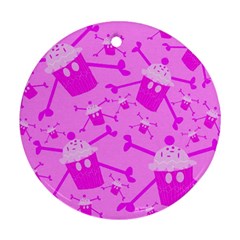 Cccartonnslogobg7 Cupycakescollage11pinknewbkgrd* Jokerscullzzz7117 Logohotpinkpattern Round Ornament (two Sides) by DayDreamersBoutique