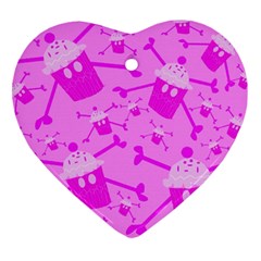 Cccartonnslogobg7 Cupycakescollage11pinknewbkgrd* Jokerscullzzz7117 Logohotpinkpattern Heart Ornament (two Sides) by DayDreamersBoutique