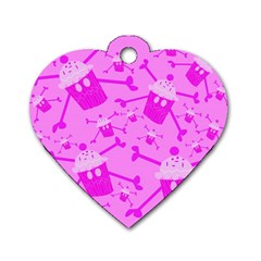 Cccartonnslogobg7 Cupycakescollage11pinknewbkgrd* Jokerscullzzz7117 Logohotpinkpattern Dog Tag Heart (one Side) by DayDreamersBoutique