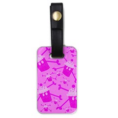 Cccartonnslogobg7 Cupycakescollage11pinknewbkgrd* Jokerscullzzz7117 Logohotpinkpattern Luggage Tag (one Side) by DayDreamersBoutique