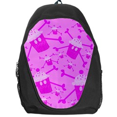 Cccartonnslogobg7 Cupycakescollage11pinknewbkgrd* Jokerscullzzz7117 Logohotpinkpattern Backpack Bag by DayDreamersBoutique