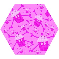 Cccartonnslogobg7 Cupycakescollage11pinknewbkgrd* Jokerscullzzz7117 Logohotpinkpattern Wooden Puzzle Hexagon by DayDreamersBoutique