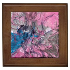 Brush Strokes On Marbling Patterns Framed Tile by kaleidomarblingart