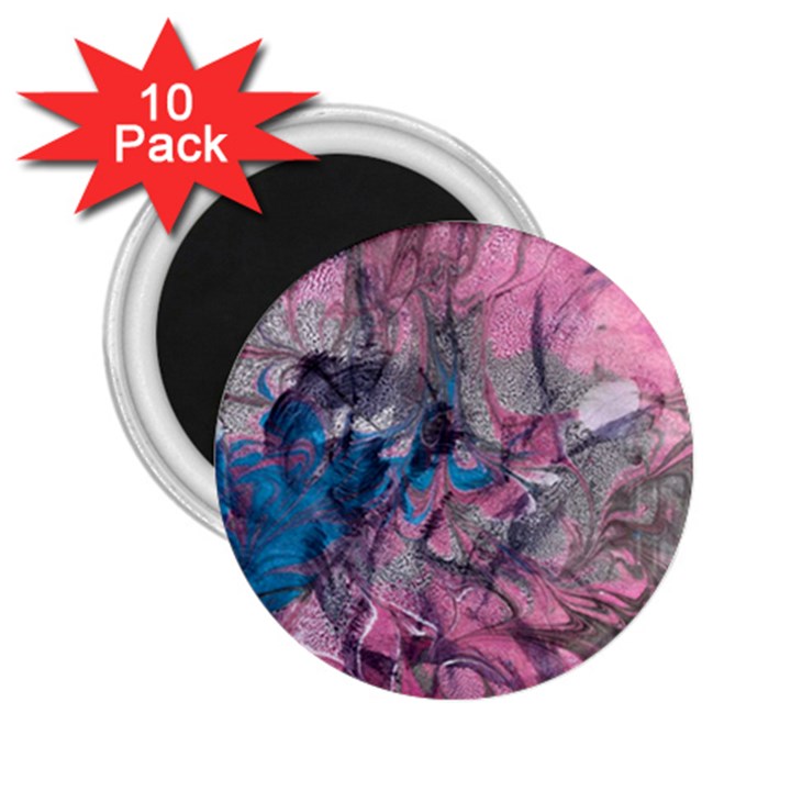 Brush strokes on marbling patterns 2.25  Magnets (10 pack) 