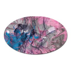 Brush Strokes On Marbling Patterns Oval Magnet by kaleidomarblingart