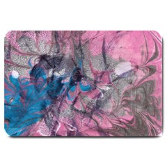 Brush Strokes On Marbling Patterns Large Doormat  by kaleidomarblingart