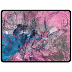 Brush Strokes On Marbling Patterns Fleece Blanket (large)  by kaleidomarblingart