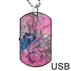 Brush Strokes On Marbling Patterns Dog Tag Usb Flash (one Side) by kaleidomarblingart