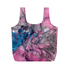 Brush Strokes On Marbling Patterns Full Print Recycle Bag (m) by kaleidomarblingart