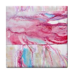 Abstract Marbling Tile Coaster by kaleidomarblingart