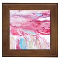 Abstract Marbling Framed Tile by kaleidomarblingart