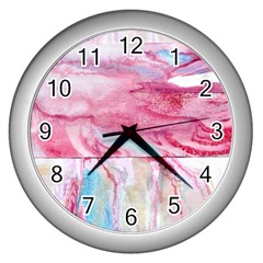 Abstract Marbling Wall Clock (silver)