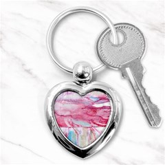 Abstract Marbling Key Chain (heart) by kaleidomarblingart