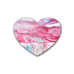 Abstract Marbling Rubber Coaster (heart)  by kaleidomarblingart