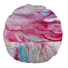 Abstract Marbling Large 18  Premium Round Cushions by kaleidomarblingart