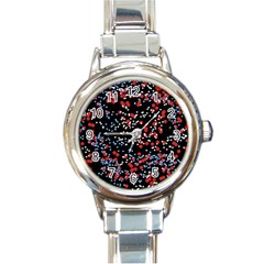 Multicolored Bubbles Motif Abstract Pattern Round Italian Charm Watch by dflcprintsclothing