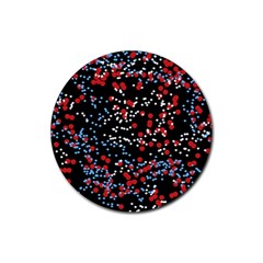 Multicolored Bubbles Motif Abstract Pattern Rubber Coaster (round)  by dflcprintsclothing