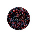 Multicolored Bubbles Motif Abstract Pattern Rubber Coaster (Round)  Front