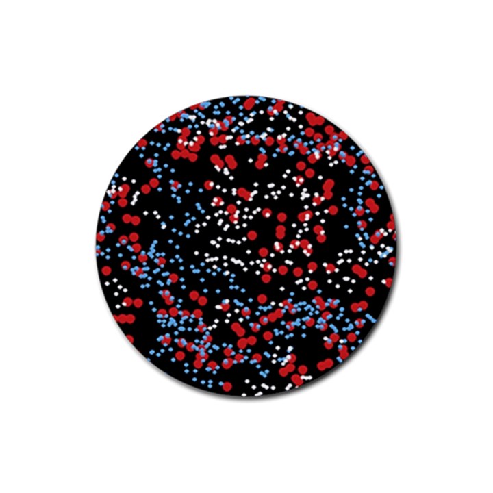 Multicolored Bubbles Motif Abstract Pattern Rubber Coaster (Round) 