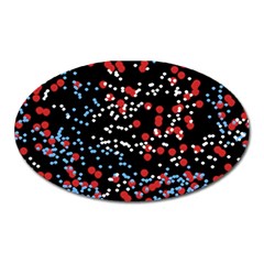 Multicolored Bubbles Motif Abstract Pattern Oval Magnet