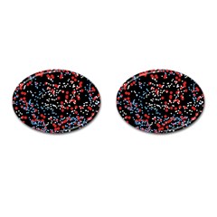 Multicolored Bubbles Motif Abstract Pattern Cufflinks (Oval)