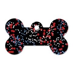 Multicolored Bubbles Motif Abstract Pattern Dog Tag Bone (One Side)