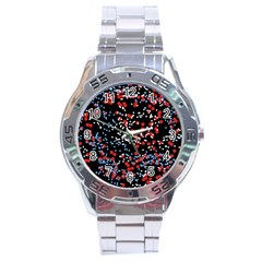 Multicolored Bubbles Motif Abstract Pattern Stainless Steel Analogue Watch