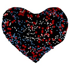 Multicolored Bubbles Motif Abstract Pattern Large 19  Premium Heart Shape Cushions