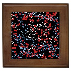 Multicolored Bubbles Motif Abstract Pattern Framed Tile by dflcprintsclothing