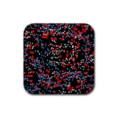 Multicolored Bubbles Motif Abstract Pattern Rubber Coaster (square)  by dflcprintsclothing