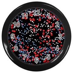 Multicolored Bubbles Motif Abstract Pattern Wall Clock (black)