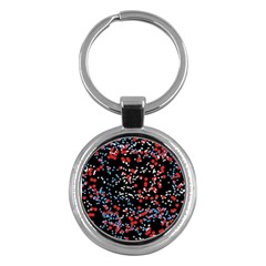 Multicolored Bubbles Motif Abstract Pattern Key Chain (round) by dflcprintsclothing