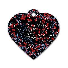 Multicolored Bubbles Motif Abstract Pattern Dog Tag Heart (two Sides) by dflcprintsclothing