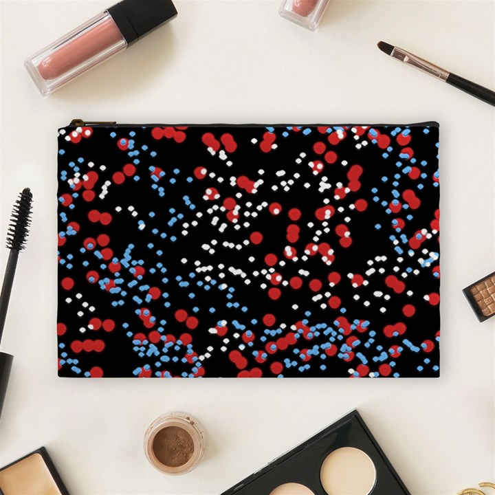 Multicolored Bubbles Motif Abstract Pattern Cosmetic Bag (Large)